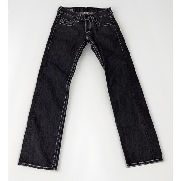 True Religion Other - True Religion Jeans Men's 29x34 Black Bobby Big T Denim Studded Straight - USA